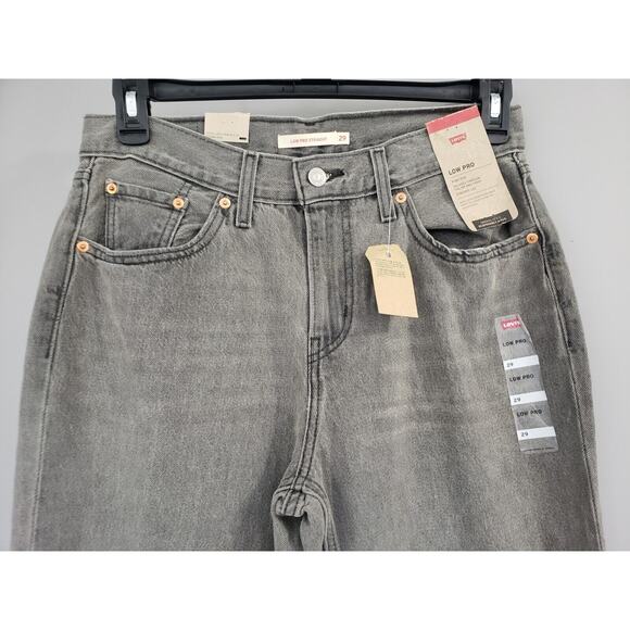 NEW Levis Size 29 Womens Low Pro Straight Jean Gray Splatter Acid‎ Wash Bleach - Picture 3 of 9